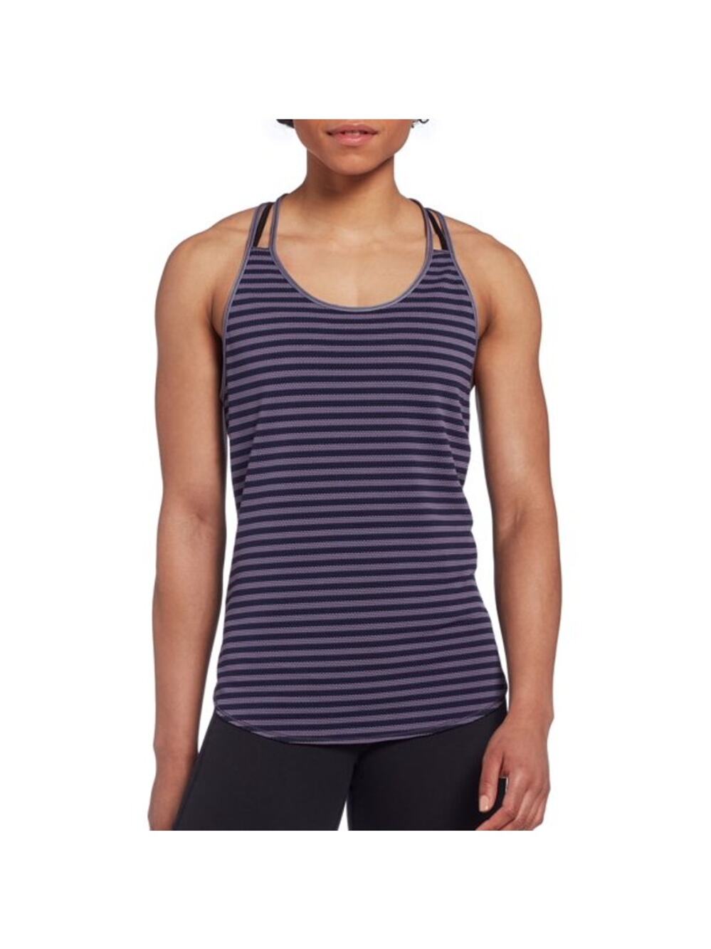 Calia by Carrie Underwood Tank Top Women's Size XS Purple Move Stripe Tank Top